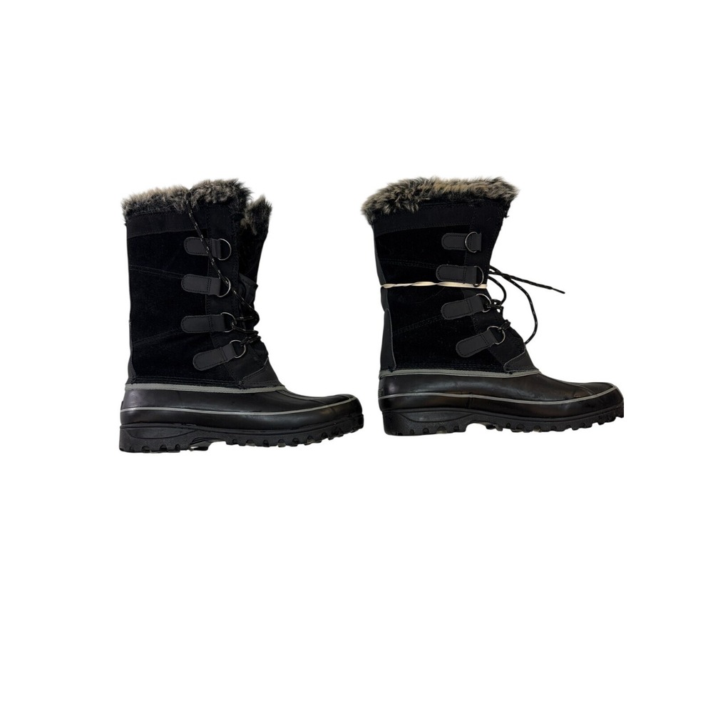 Khombu winter boots Women's size‎ 9M black faux fur